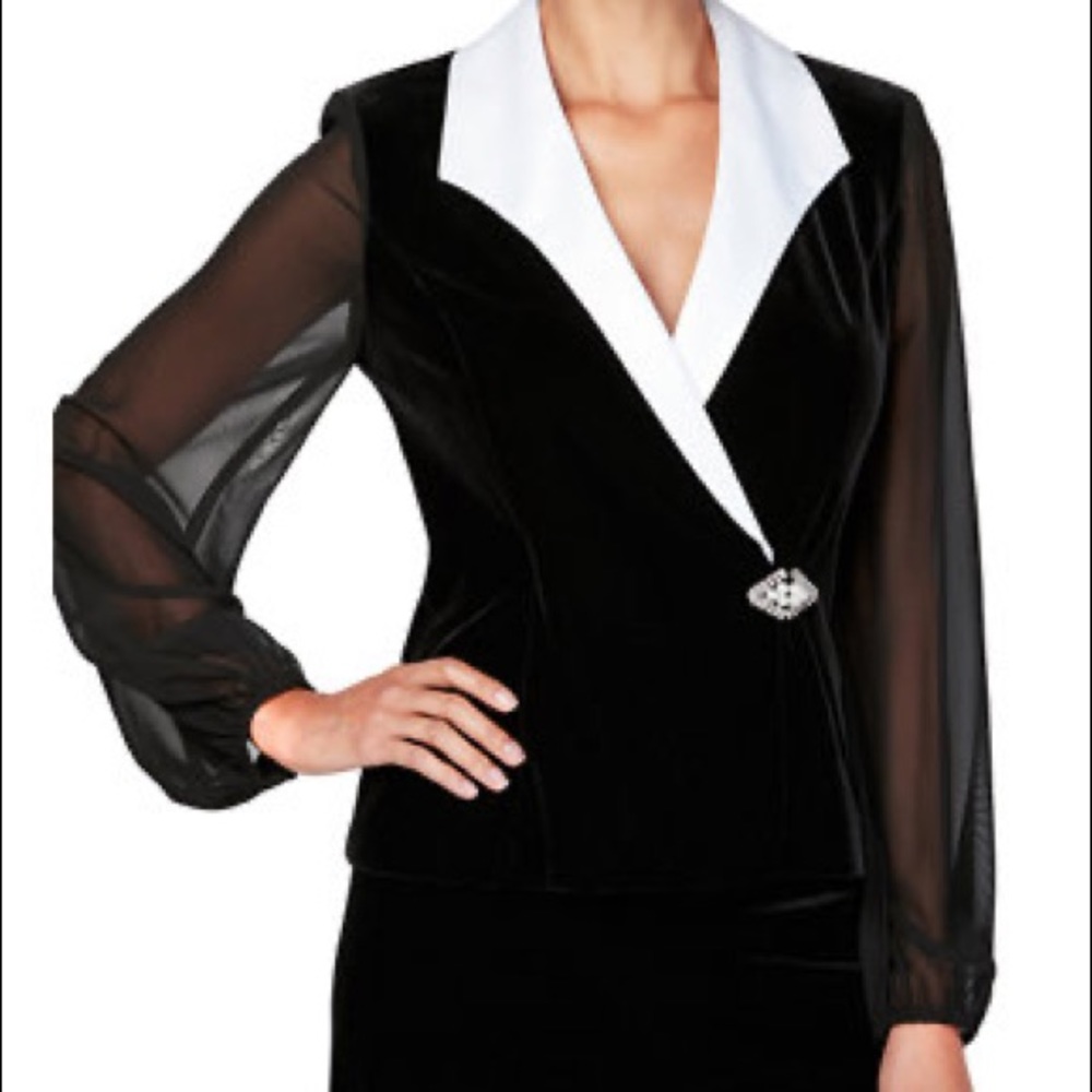 Alex Evenings Women's Side Button Blouse
